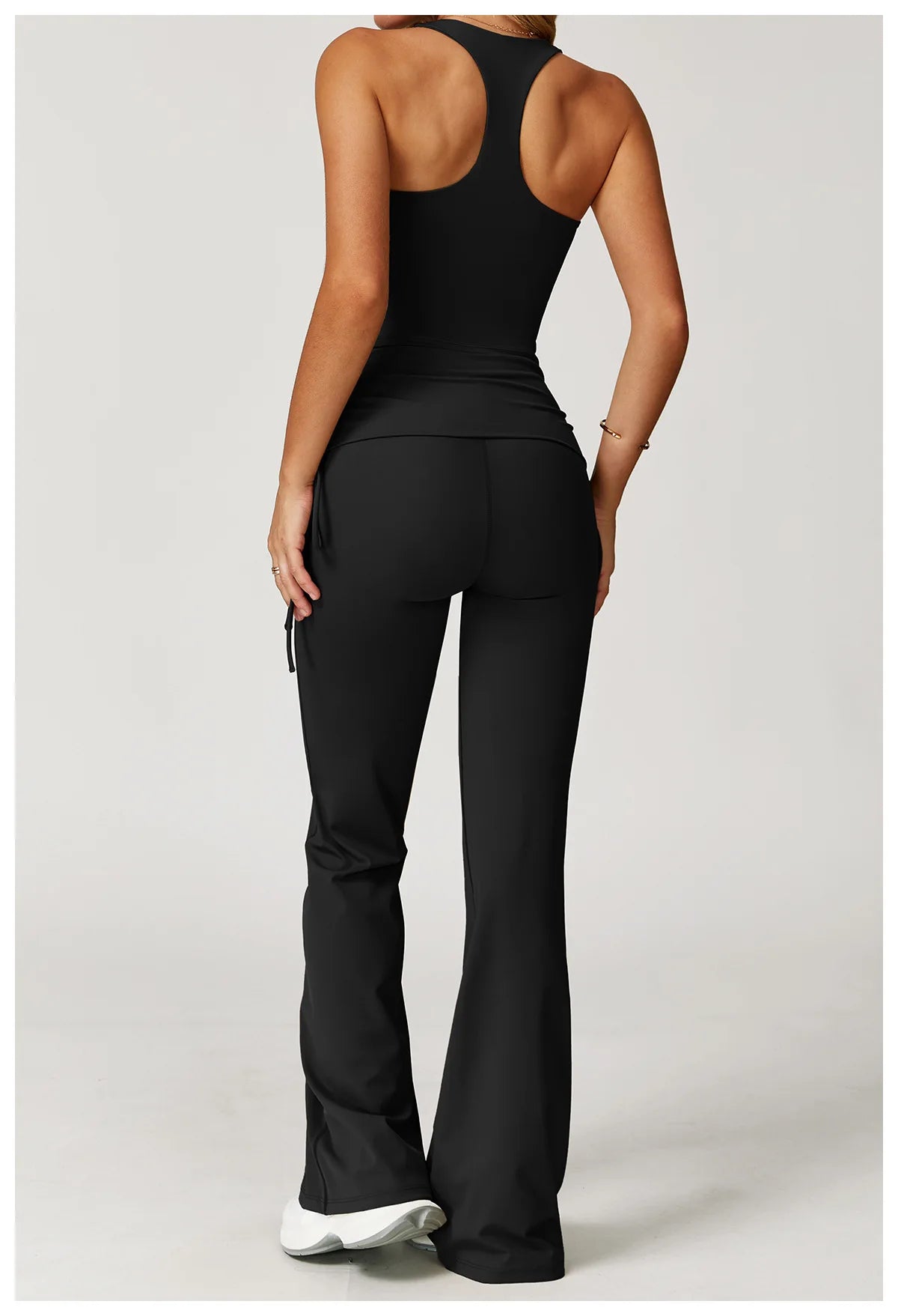 Conjunto de Yoga 2 Peças com Leggings de Cintura Alta, Sutiã Desportivo