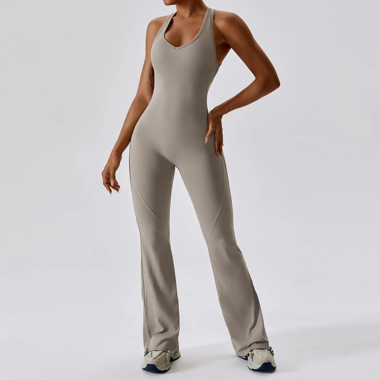 Macacão de Yoga Liso Levanta Glúteos Roupa Desportiva