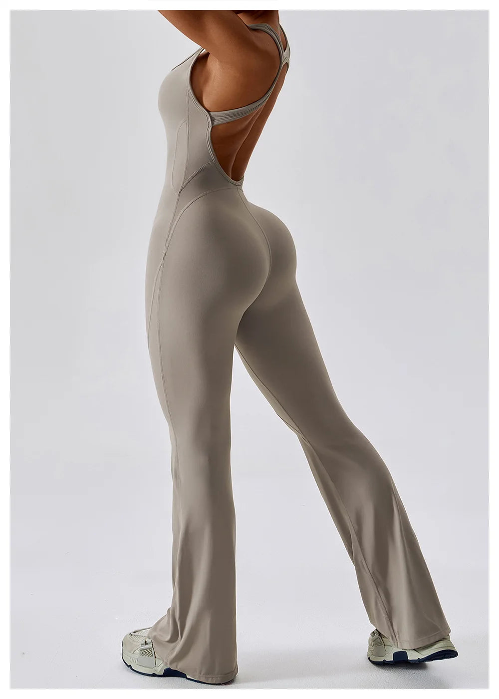 Macacão de Yoga Liso Levanta Glúteos Roupa Desportiva