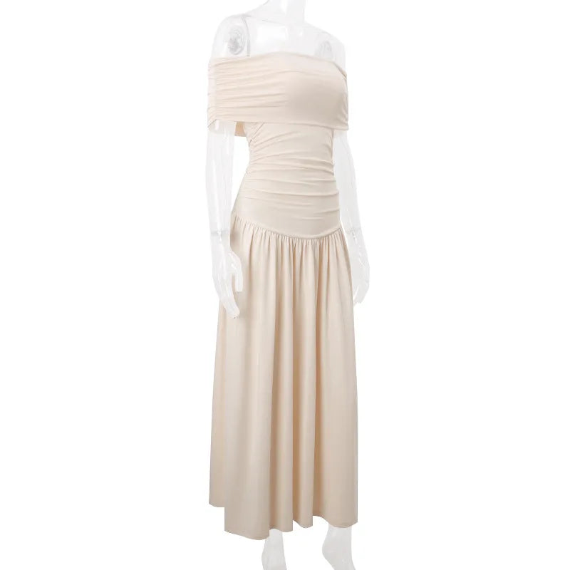 Vestido Liso, Elegante e Sexy, Ajuste Slim, Sem Alças (Strapless)