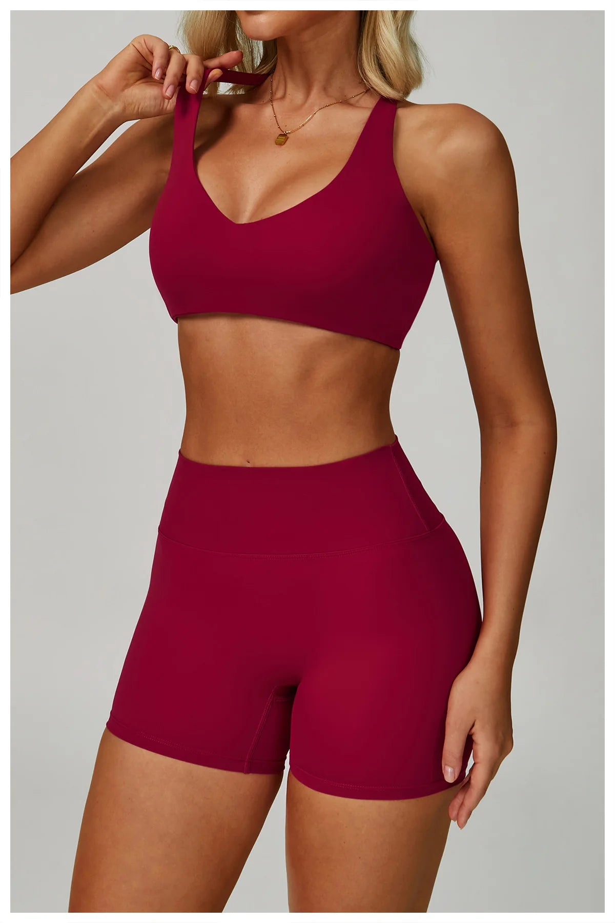 Conjunto de Yoga 2-3 Peças — Leggings ou Calções de Cintura Alta