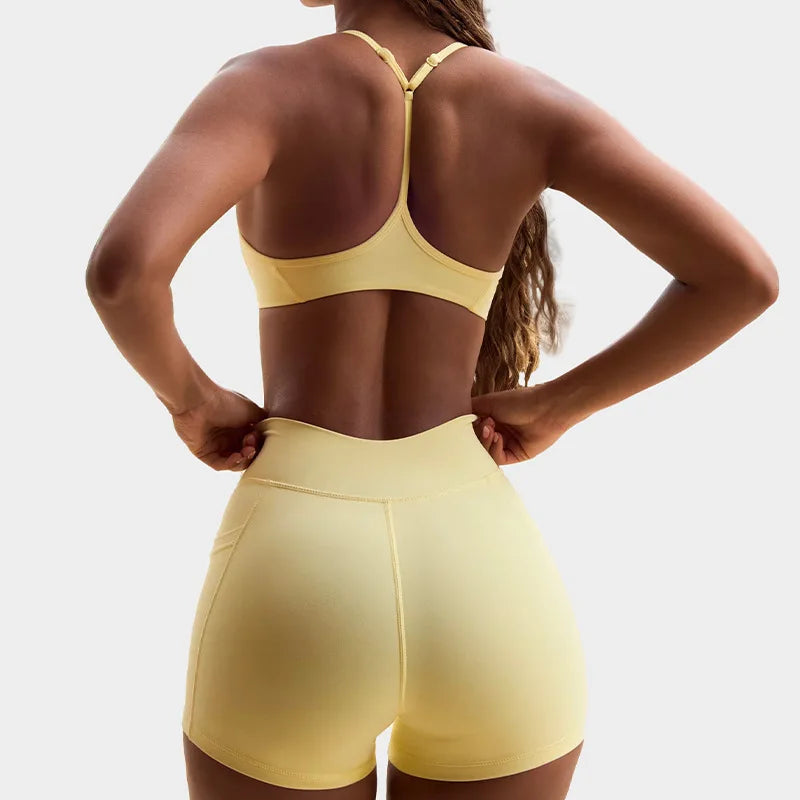 Conjunto de Yoga 2 Peças, Roupa Desportiva , Top e Short