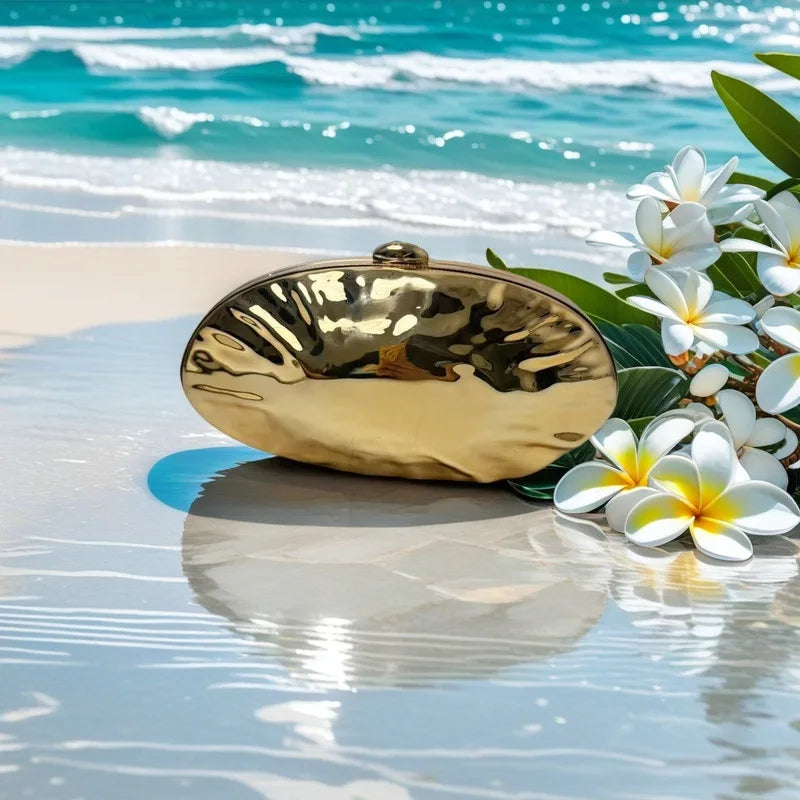 Bolsa de Praia com Estampa Acrílica de Concha