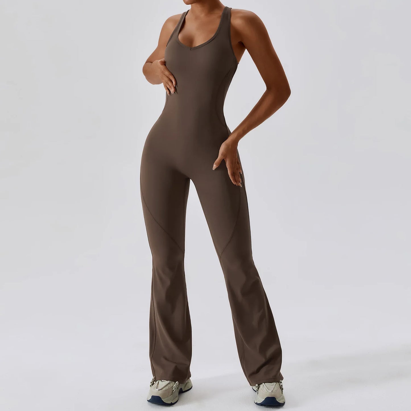 Macacão de Yoga Liso Levanta Glúteos Roupa Desportiva
