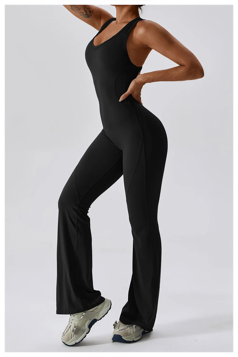 Macacão de Yoga Liso Levanta Glúteos Roupa Desportiva
