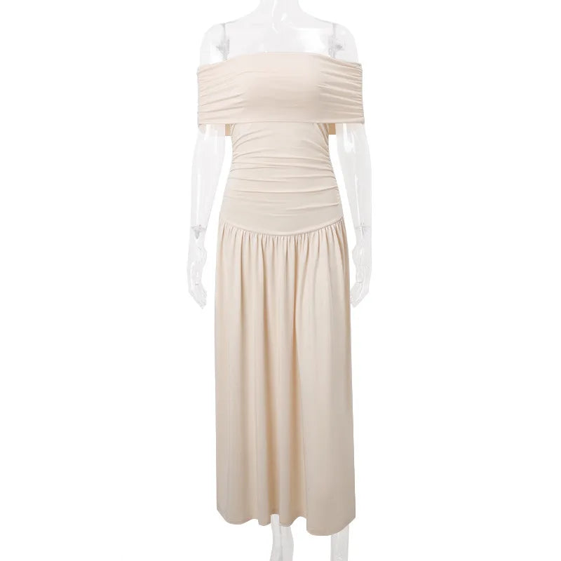 Vestido Liso, Elegante e Sexy, Ajuste Slim, Sem Alças (Strapless)