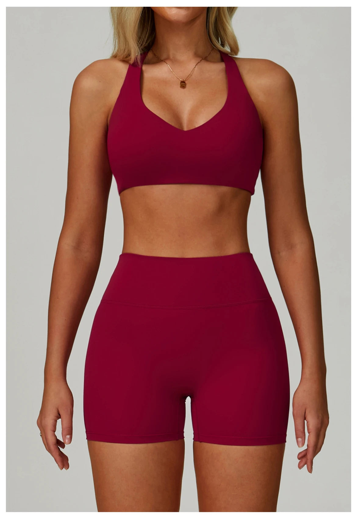 Conjunto de Yoga 2-3 Peças — Leggings ou Calções de Cintura Alta