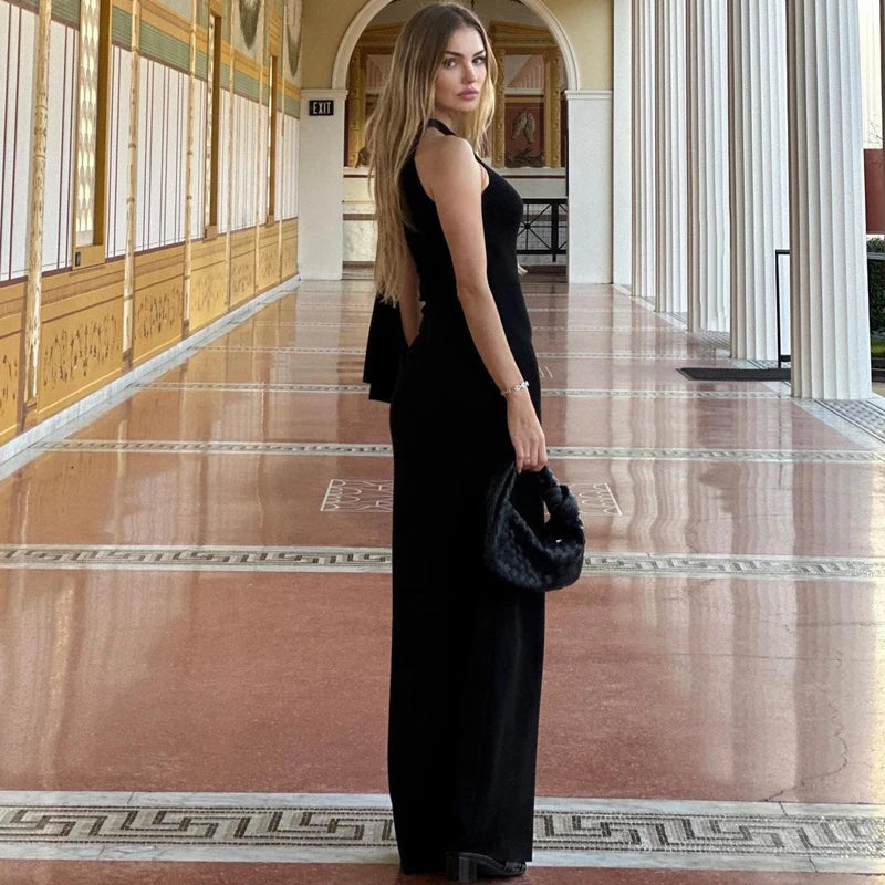 Vestido Longo e Justo, com Decote Redondo, Sem Mangas, Sexy e Elegante