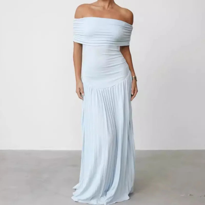 Vestido Liso, Elegante e Sexy, Ajuste Slim, Sem Alças (Strapless)