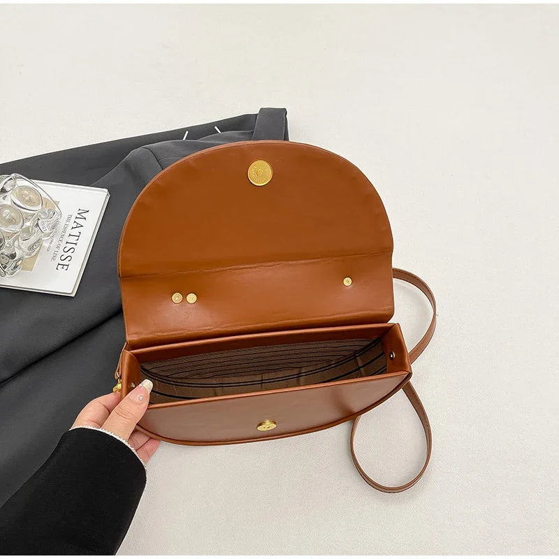 Bolsa de Ombro Elegante — Estilo Retro Europeu e Americano