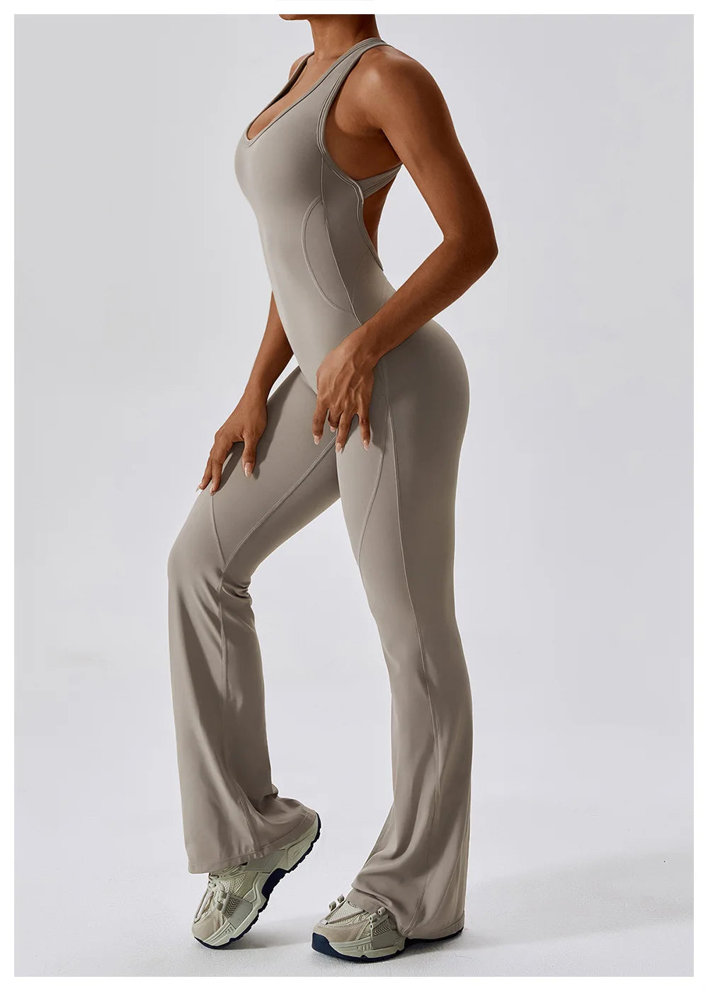 Macacão de Yoga Liso Levanta Glúteos Roupa Desportiva
