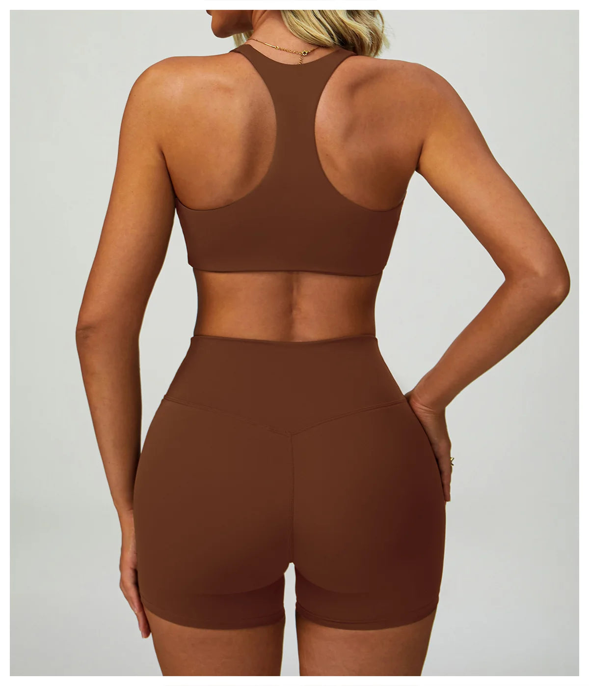 Conjunto de Yoga 2-3 Peças — Leggings ou Calções de Cintura Alta