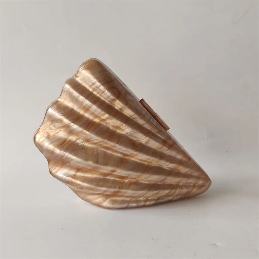 Bolsa de Acrílico Mármore Pérola Designer de Luxo