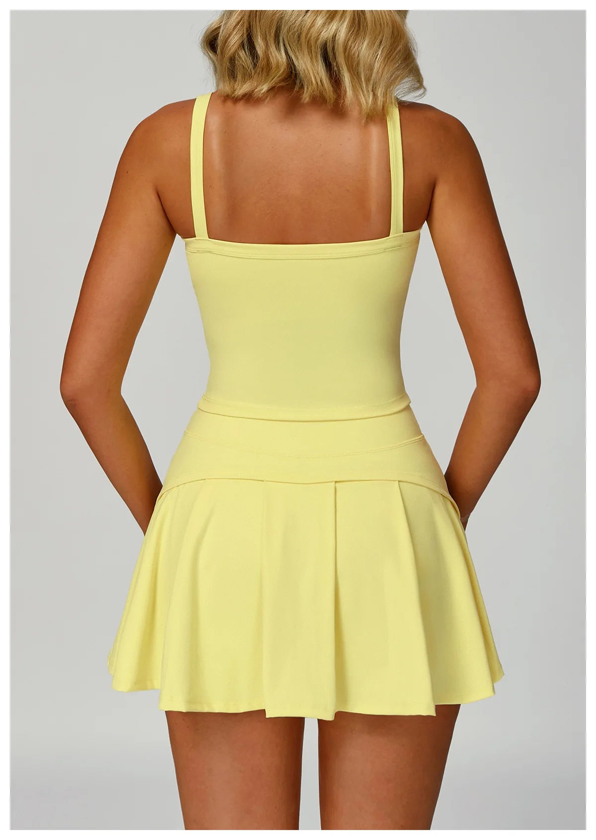 Conjunto de Yoga de 2 Peças com Saia-Shorts de Cintura Alta, para Ginásio