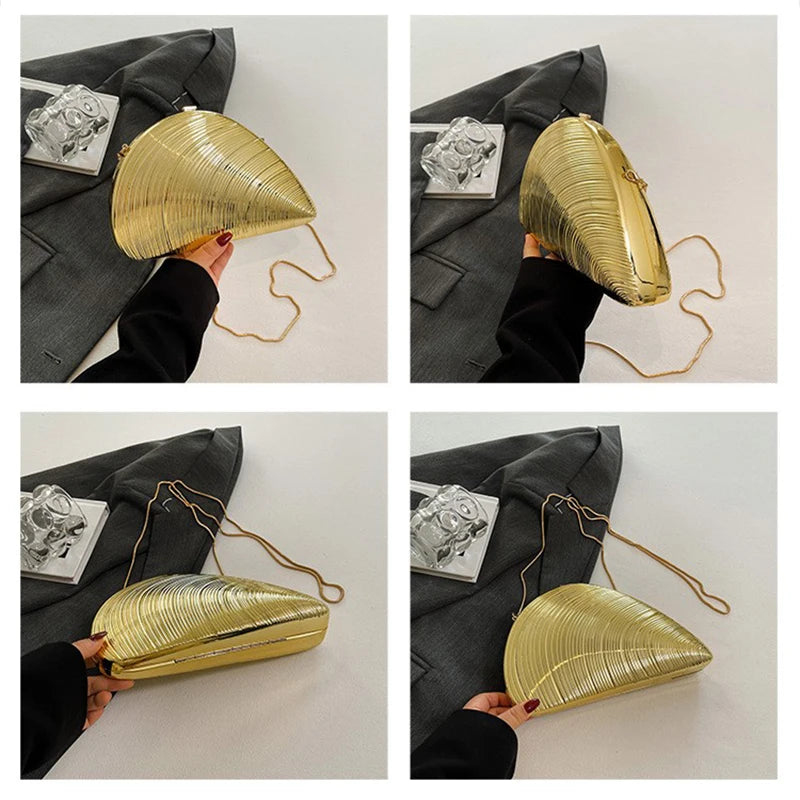 Bolsa de Mão em Forma de Concha Acrílica Bolsa