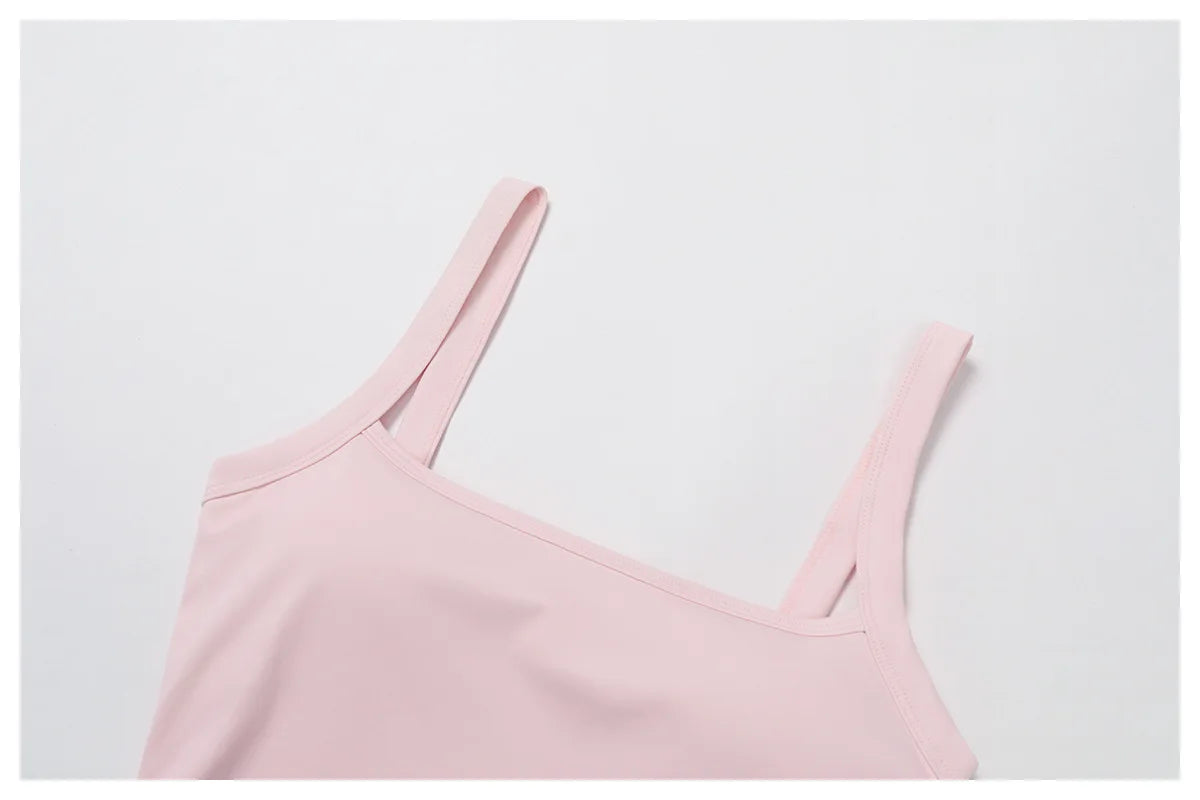 Conjunto de Yoga de 2 Peças com Saia-Shorts de Cintura Alta, para Ginásio