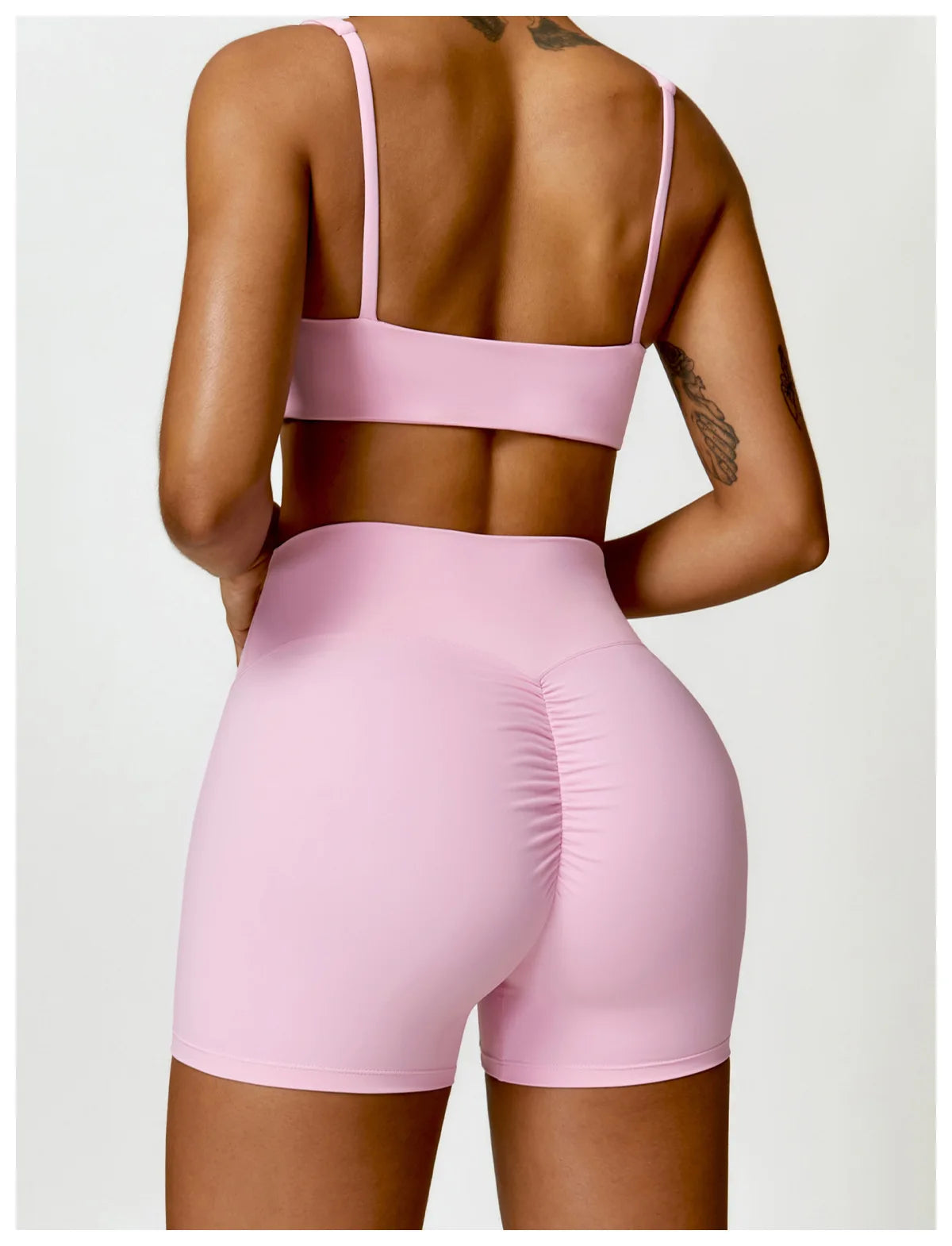 Fato de Treino 2 Peças com Leggings de Ginásio, Top Curto de Manga Comprida
