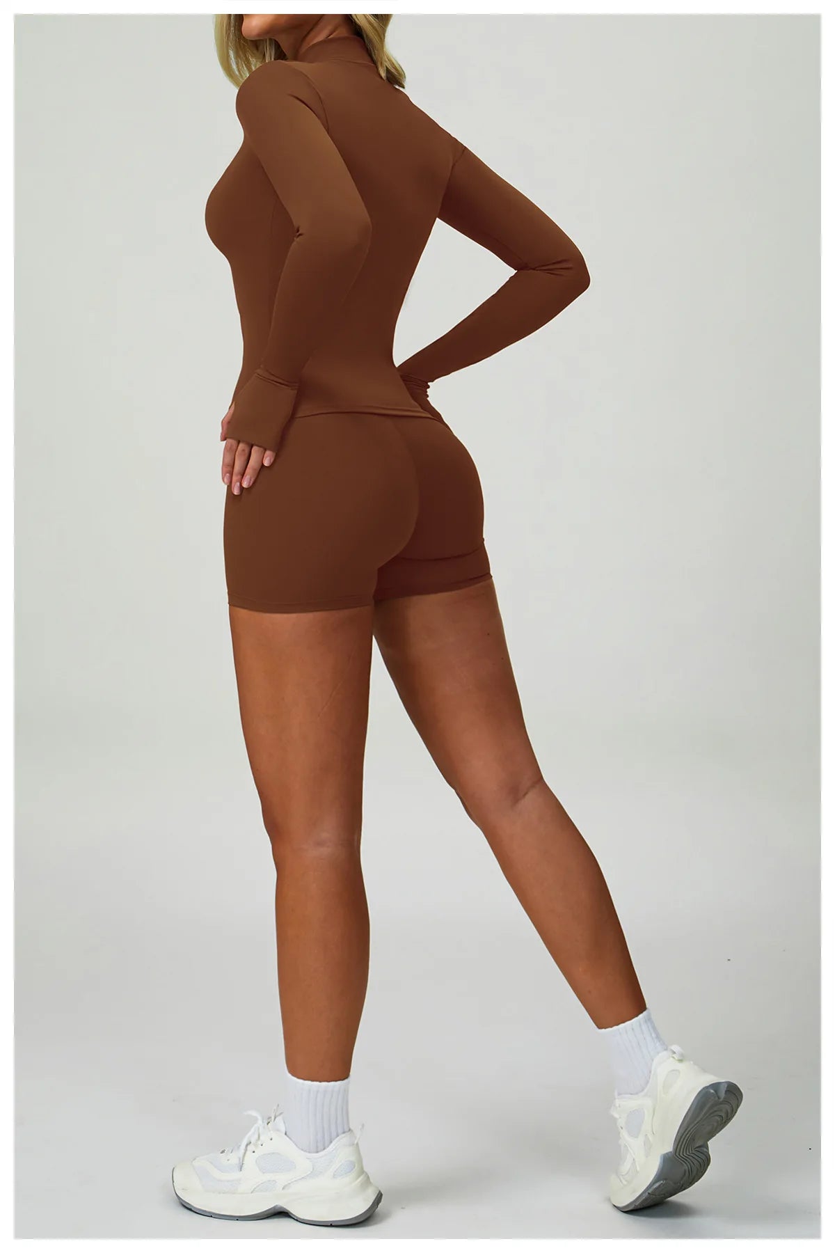 Conjunto de Yoga 2-3 Peças — Leggings ou Calções de Cintura Alta