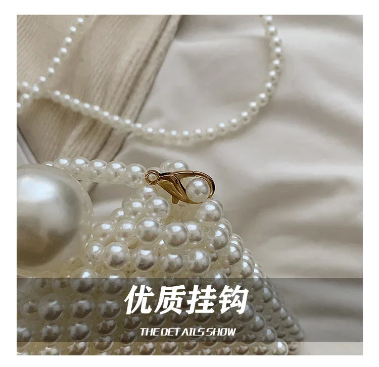 Mala de Ombro com Corrente de Pérolas, Estilo Elegante