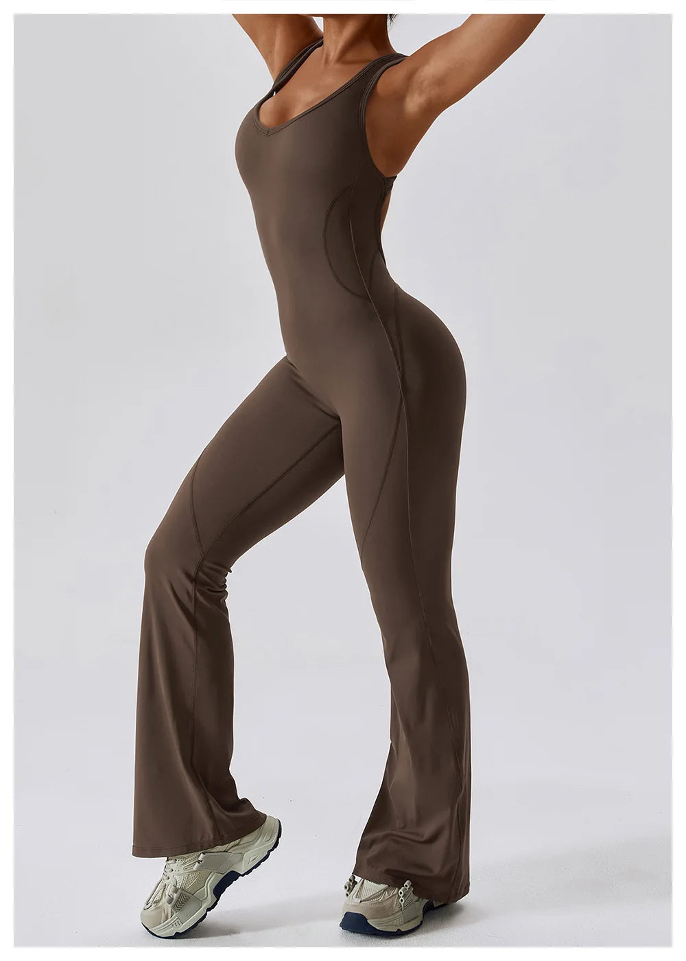 Macacão de Yoga Liso Levanta Glúteos Roupa Desportiva