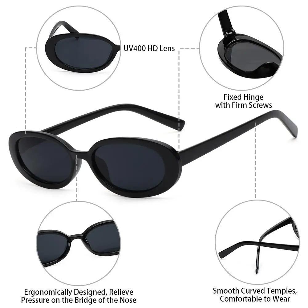 Óculos de Sol Retro com Armação Oval