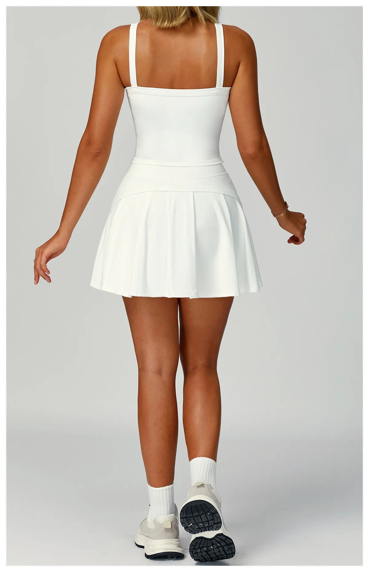Conjunto de Yoga de 2 Peças com Saia-Shorts de Cintura Alta, para Ginásio