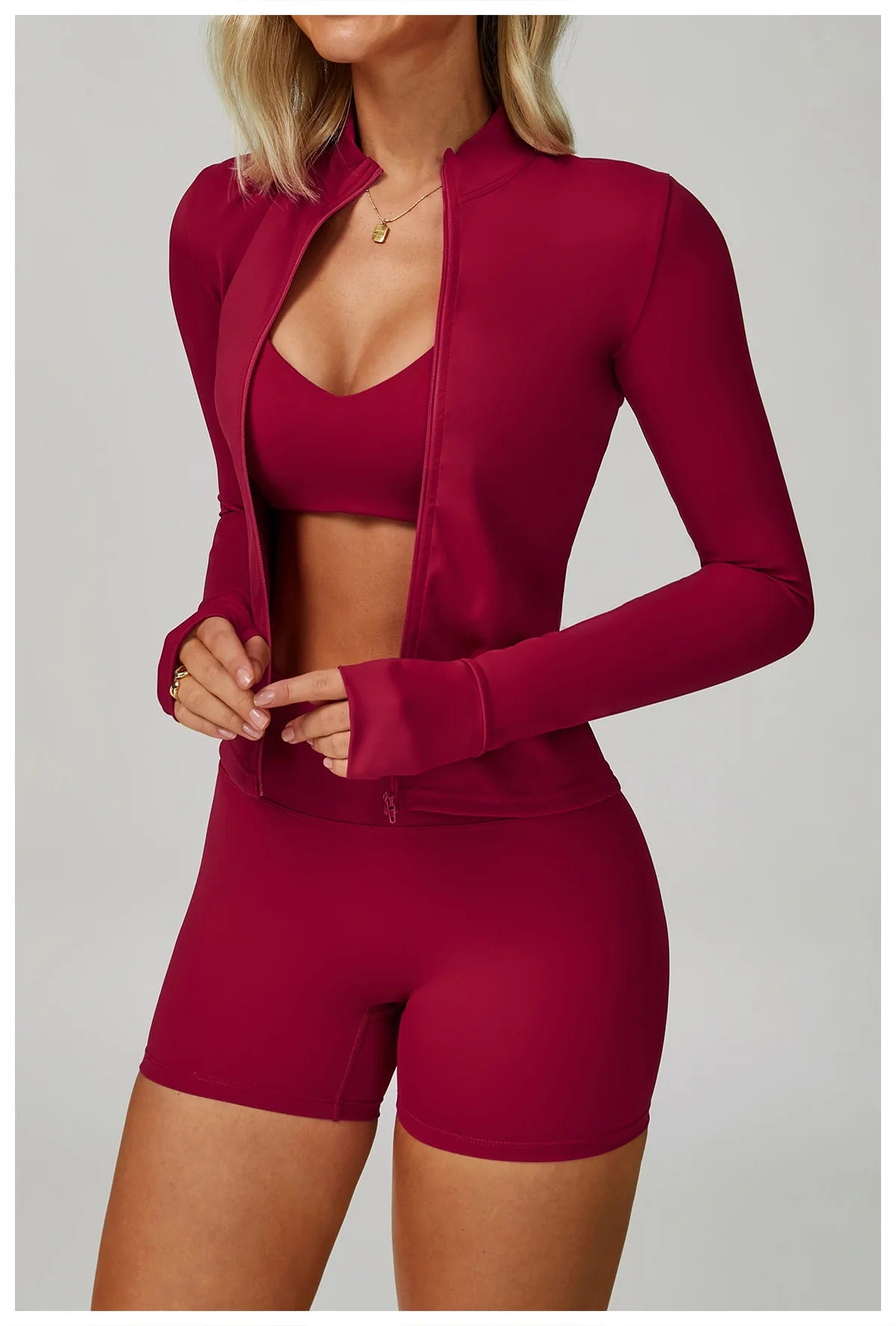 Conjunto de Yoga 2-3 Peças  — Leggings ou Calções de Cintura Alta