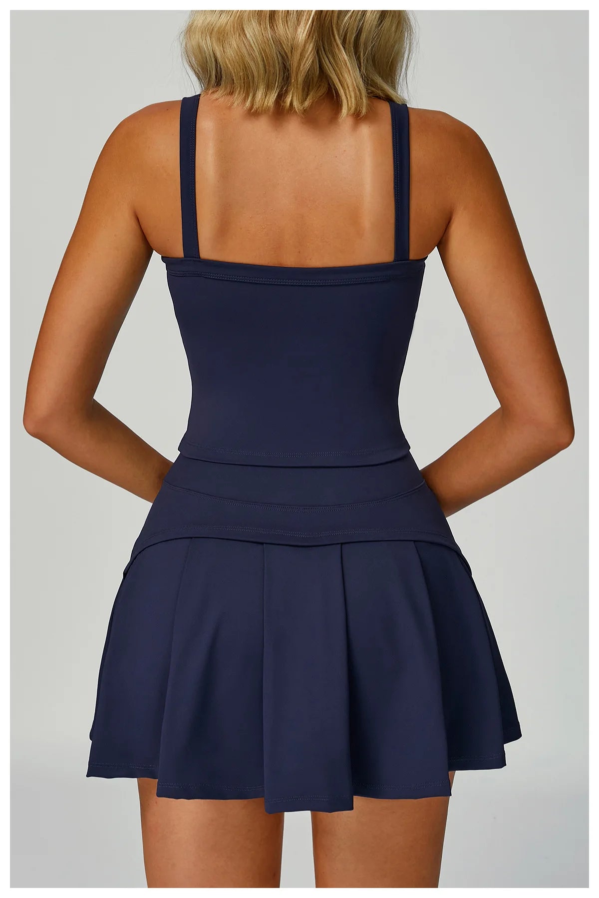 Conjunto de Yoga de 2 Peças com Saia-Shorts de Cintura Alta, para Ginásio