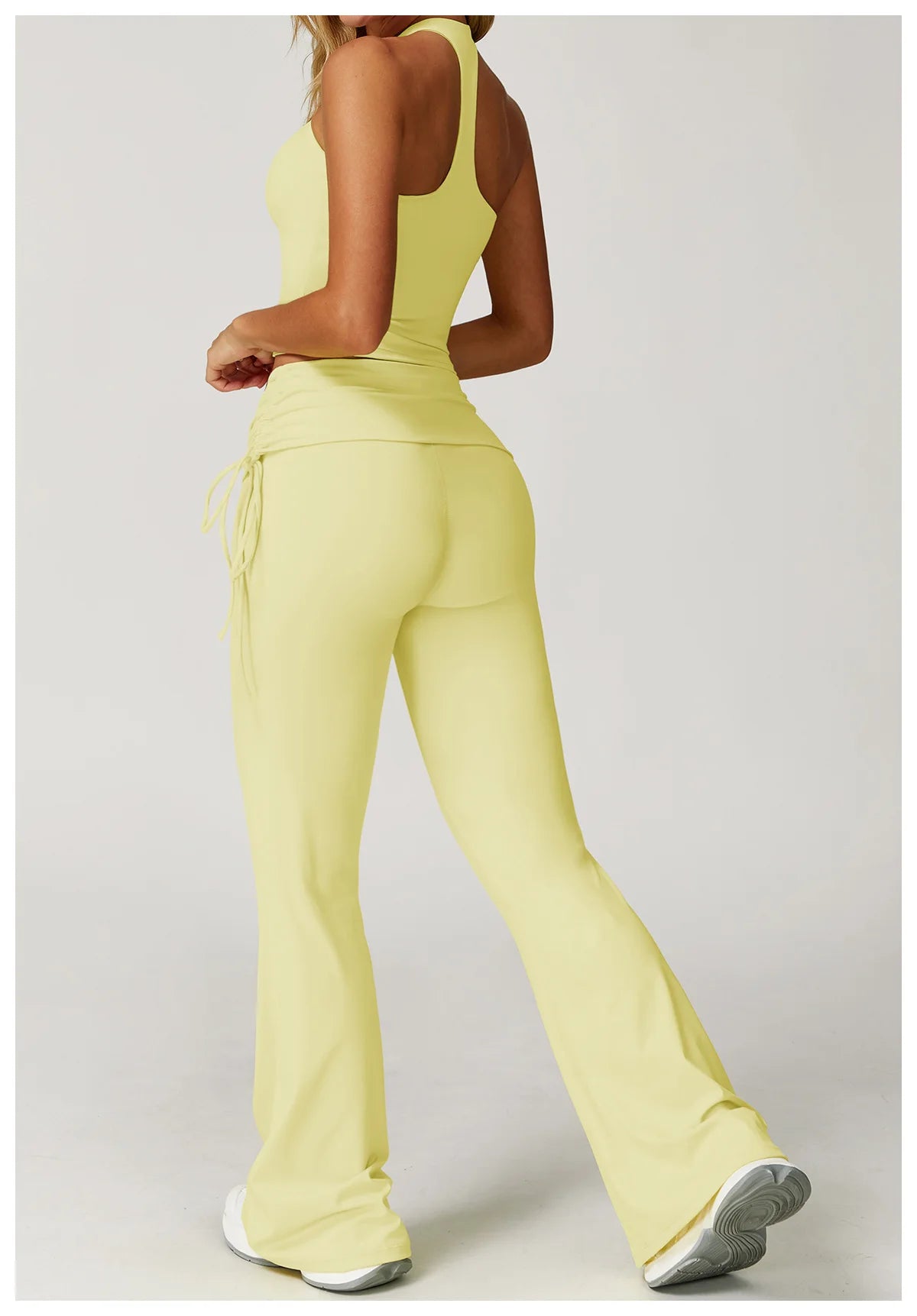 Conjunto de Yoga 2 Peças com Leggings de Cintura Alta, Sutiã Desportivo