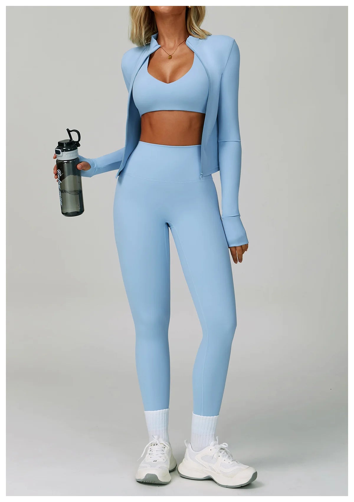 Conjunto de Yoga 2-3 Peças  — Leggings ou Calções de Cintura Alta