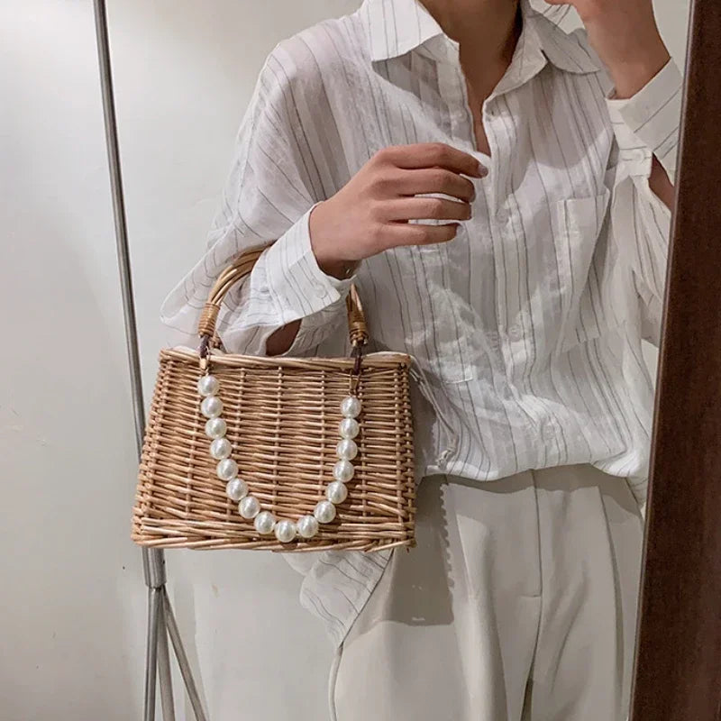 Bolsas de palha para mulher de verão