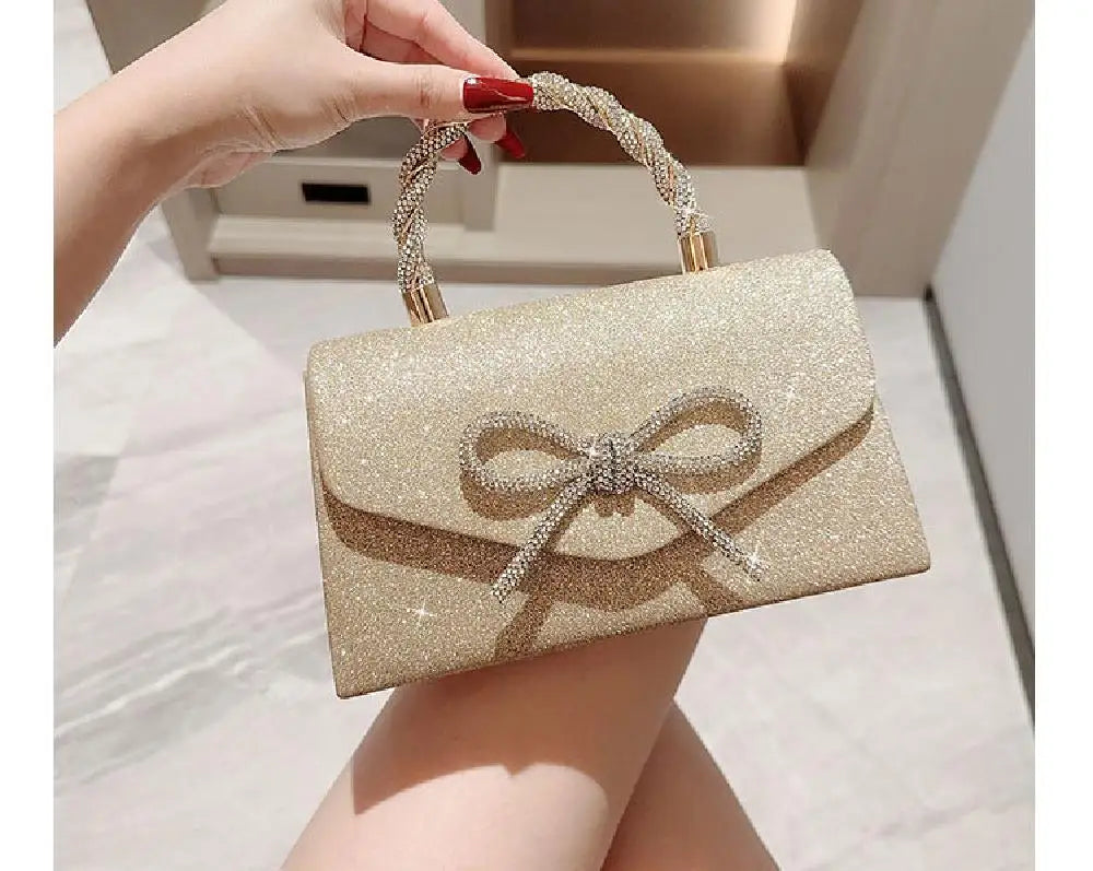 Mala de Festa com Laço em Strass, com Corrente
