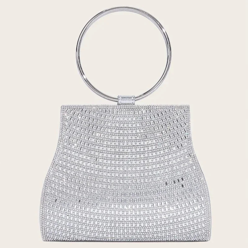 Mala com Alça de Corrente, Bolsa de Ombro Brilhante