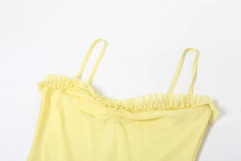 Vestido Longo Elegante, com alças Finas, Barra de Renda, Decote em V