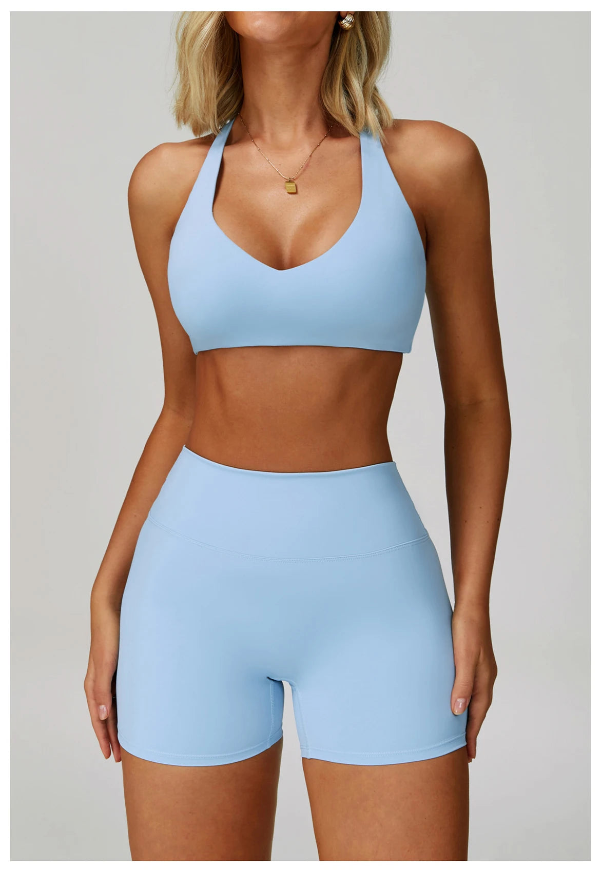 Conjunto de Yoga 2-3 Peças  — Leggings ou Calções de Cintura Alta