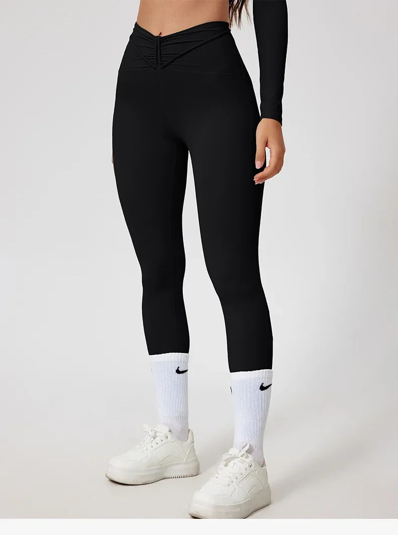 Conjunto de Yoga Sem Costuras Desportivo Calça e Blusa de Manga