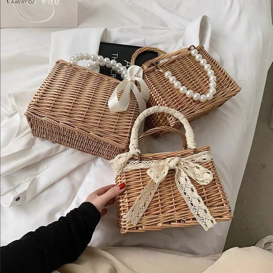 Bolsas de palha para mulher de verão