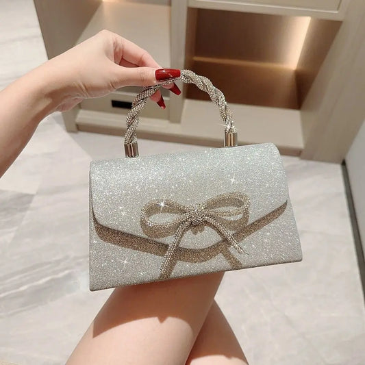 Mala de Festa com Laço em Strass, com Corrente