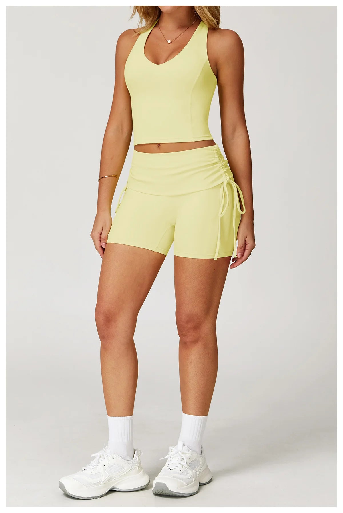 Conjunto de Yoga 2 Peças com Leggings de Cintura Alta, Sutiã Desportivo