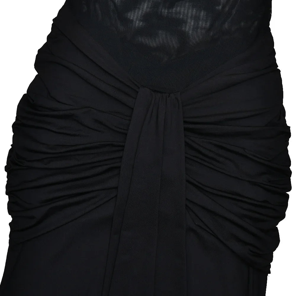 Vestido Sexy, Longo, Estilo Halter, Sem Costas, Justo ao Corpo