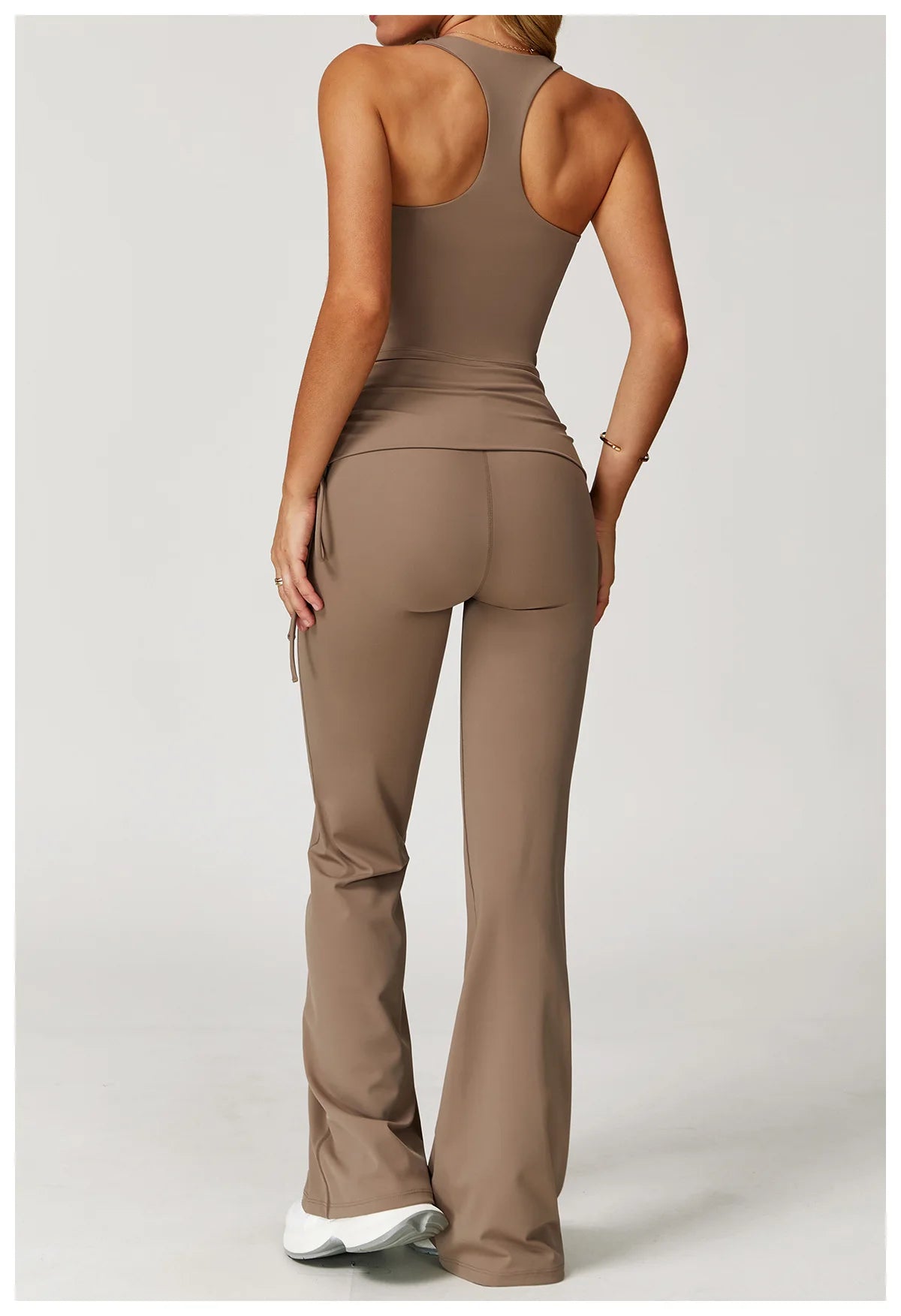 Conjunto de Yoga 2 Peças com Leggings de Cintura Alta, Sutiã Desportivo