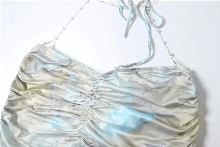 Vestido Sexy, Maxi Justo, Estilo Praia, Franzido Vazado