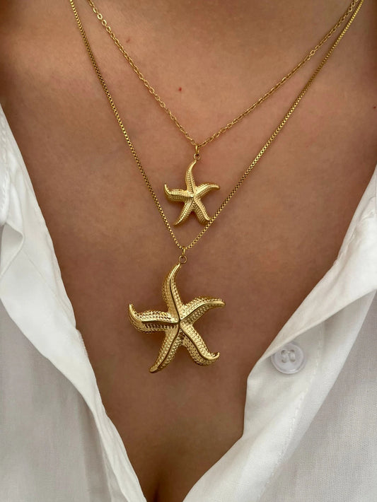 Colar com Pingentes de Estrela-do-mar Dourado