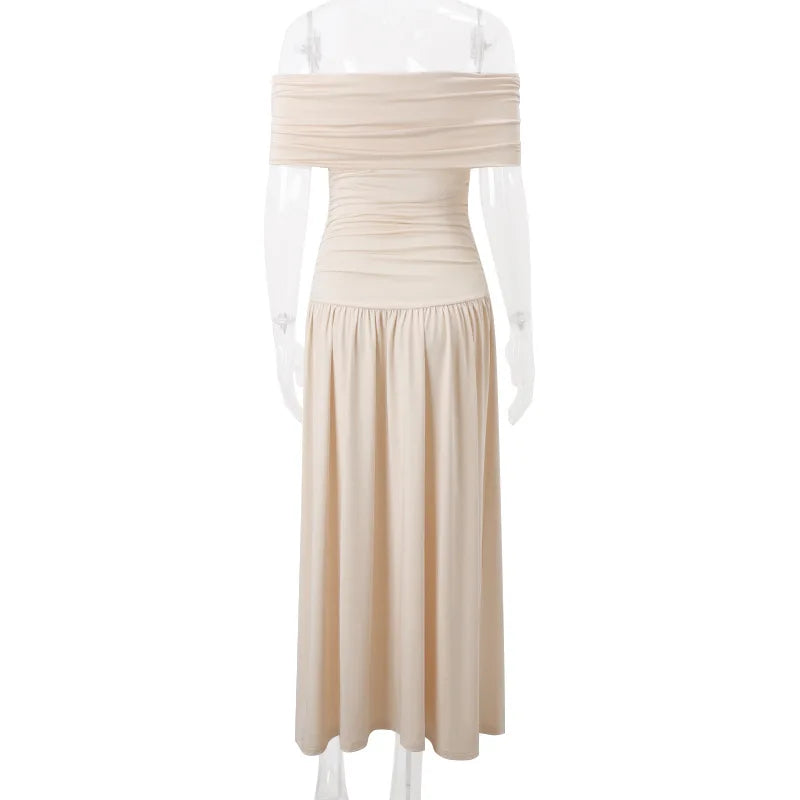 Vestido Liso, Elegante e Sexy, Ajuste Slim, Sem Alças (Strapless)