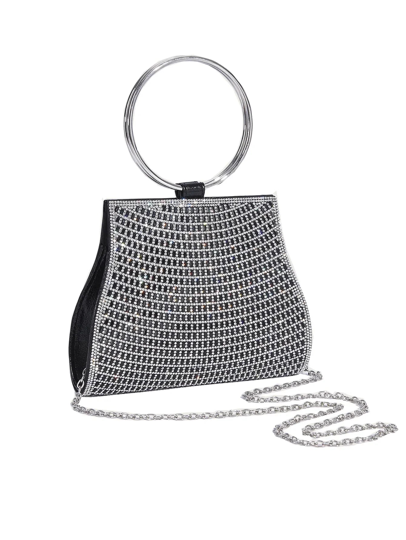 Mala com Alça de Corrente, Bolsa de Ombro Brilhante