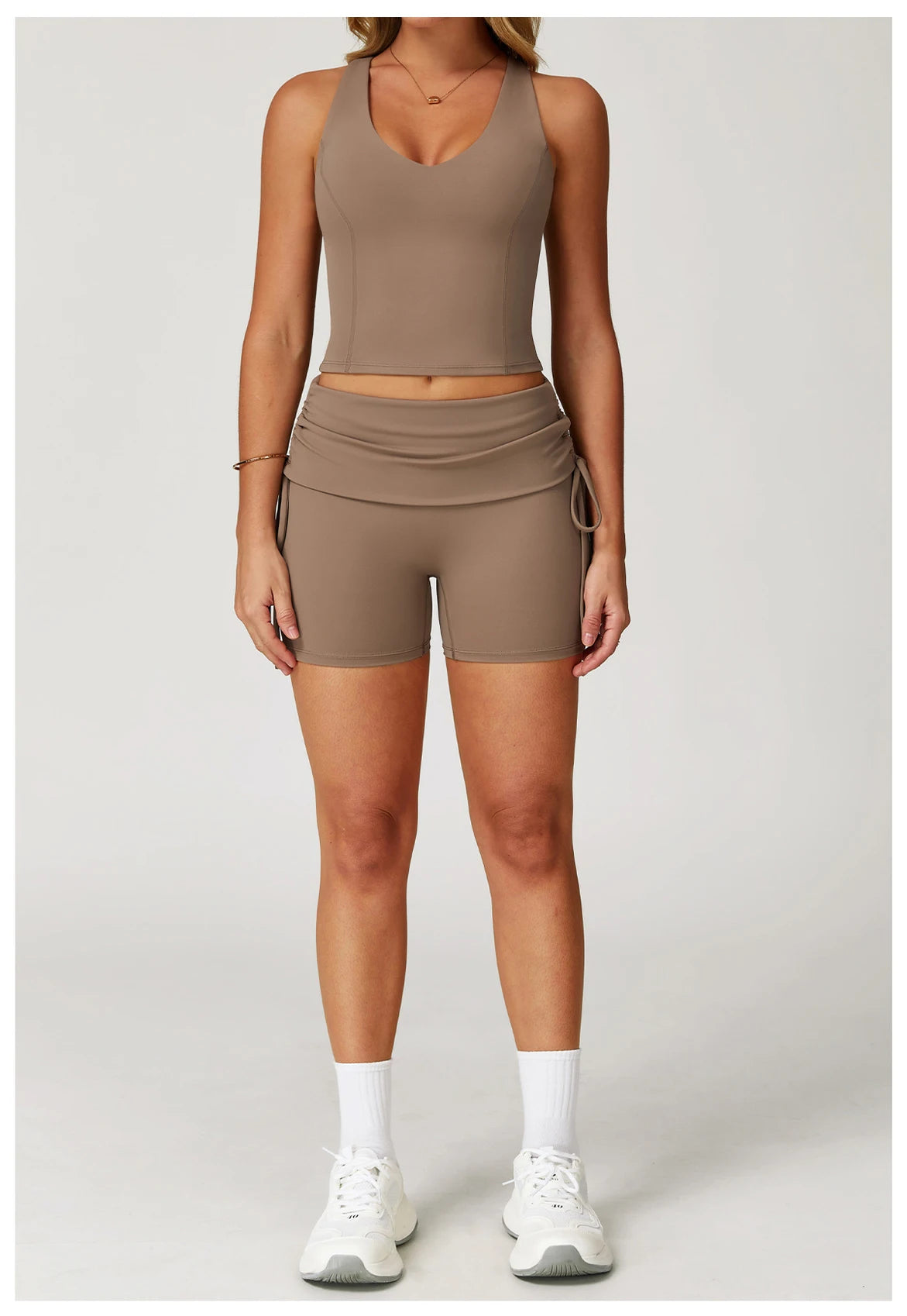 Conjunto de Yoga 2 Peças com Leggings de Cintura Alta, Sutiã Desportivo