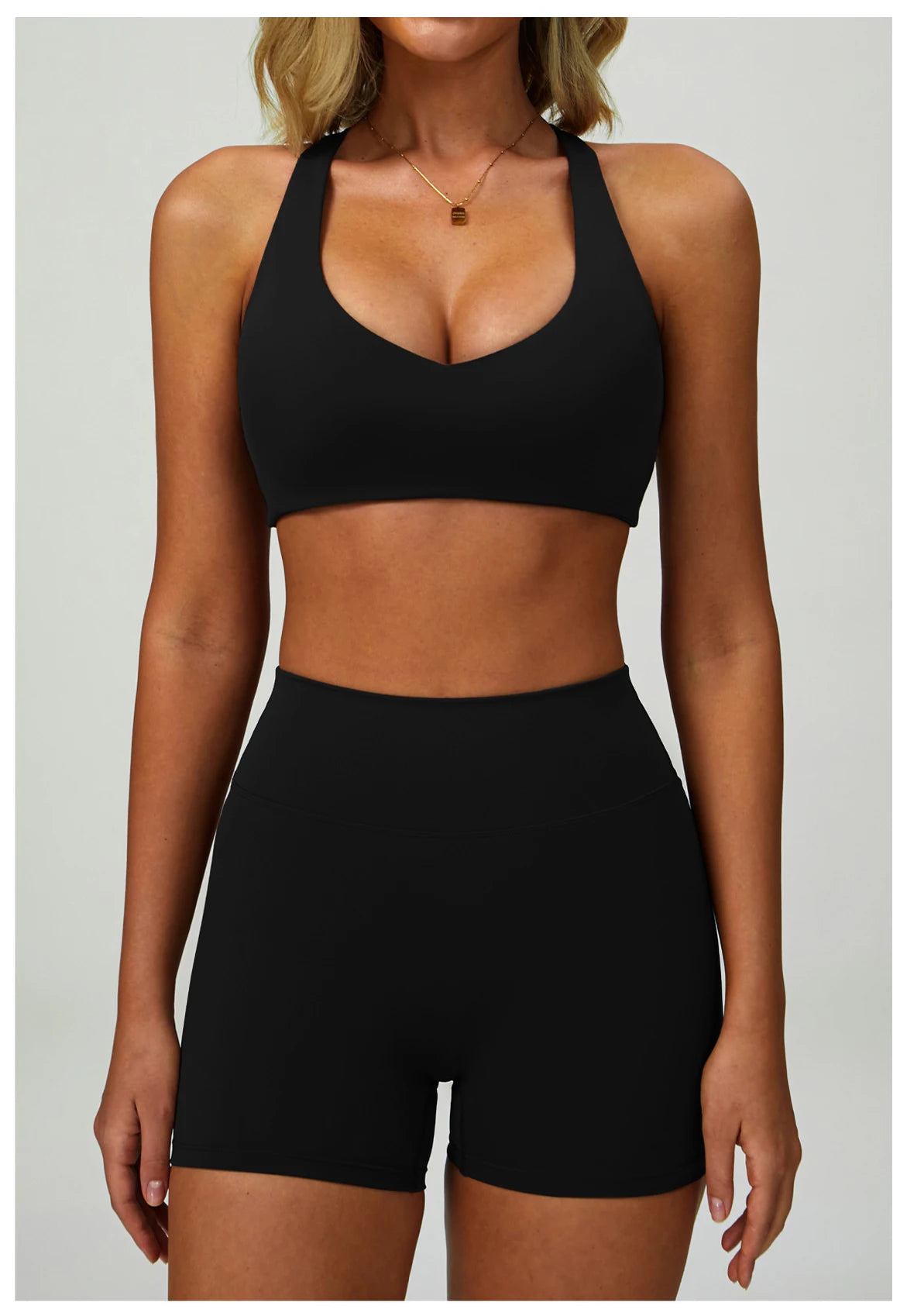 Conjunto de Yoga 2-3 Peças  — Leggings ou Calções de Cintura Alta