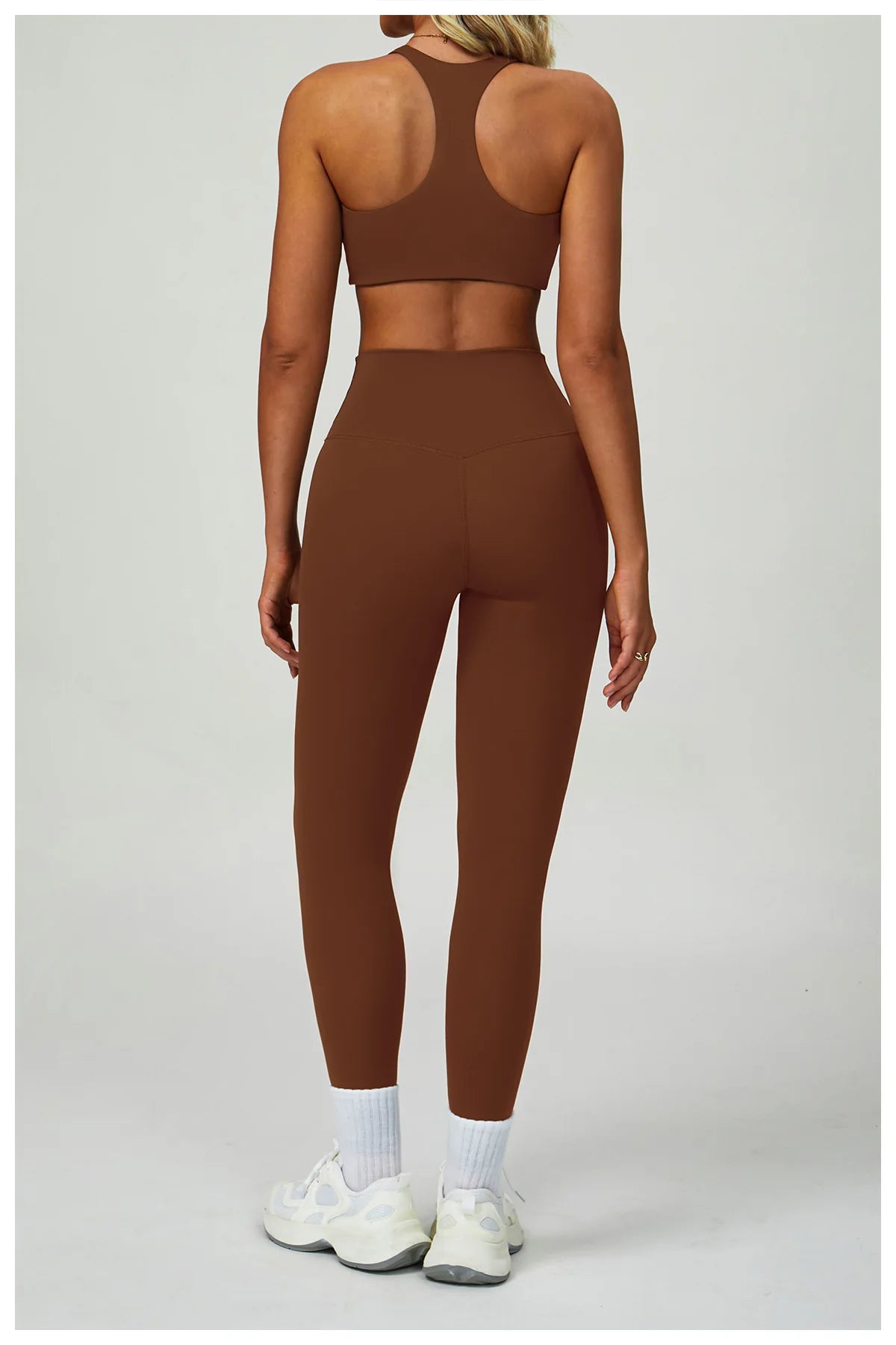 Conjunto de Yoga 2-3 Peças  — Leggings ou Calções de Cintura Alta