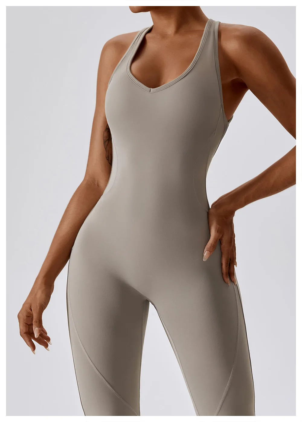 Macacão de Yoga Liso Levanta Glúteos Roupa Desportiva