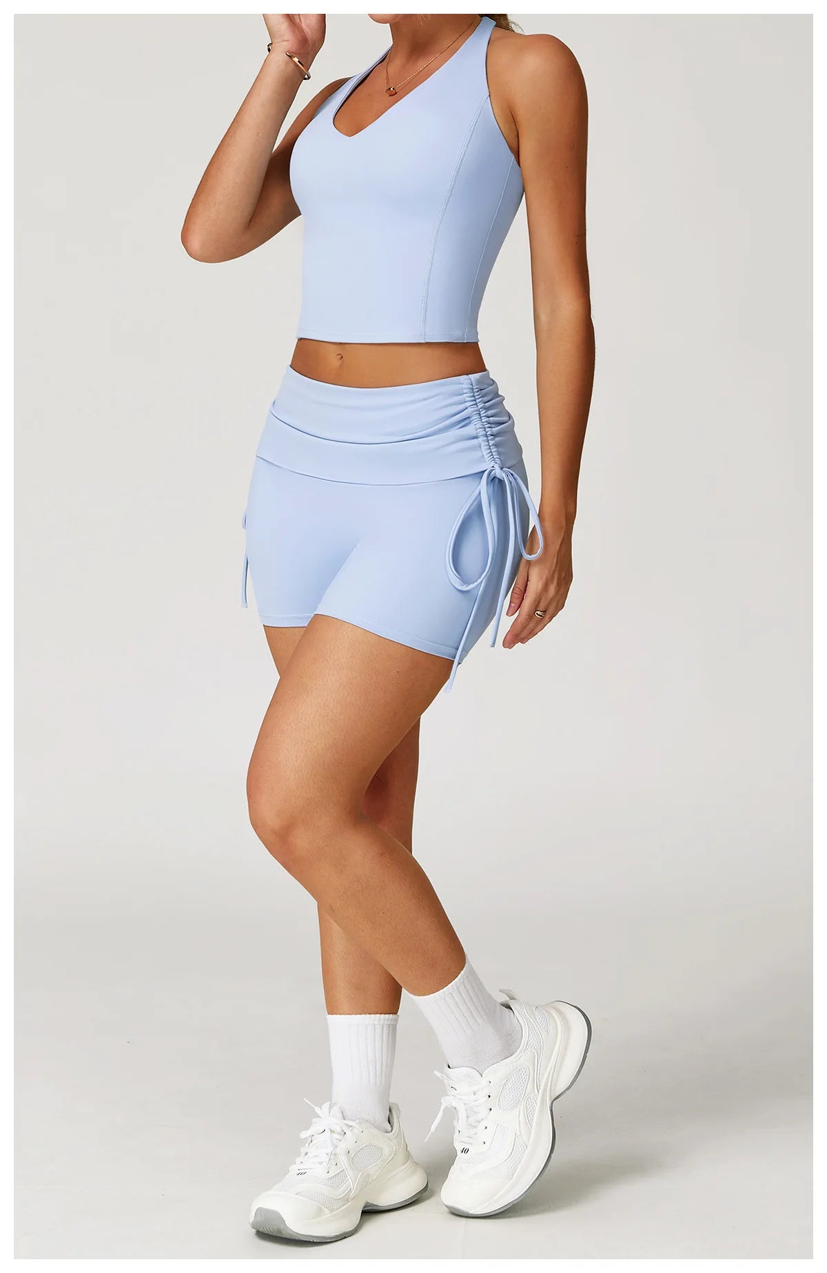 Conjunto de Yoga 2 Peças com Leggings de Cintura Alta, Sutiã Desportivo